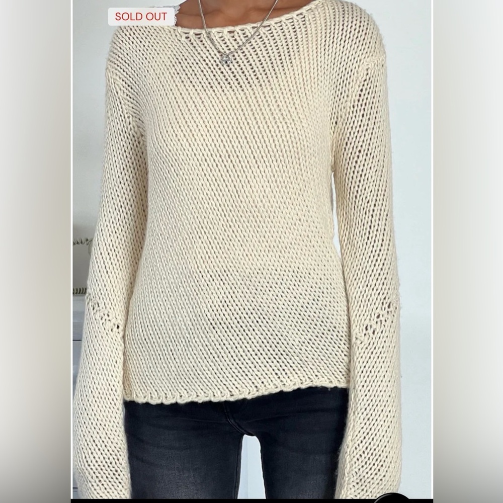 Motel Rocks Ranvir Cream Knit Sweater Size M